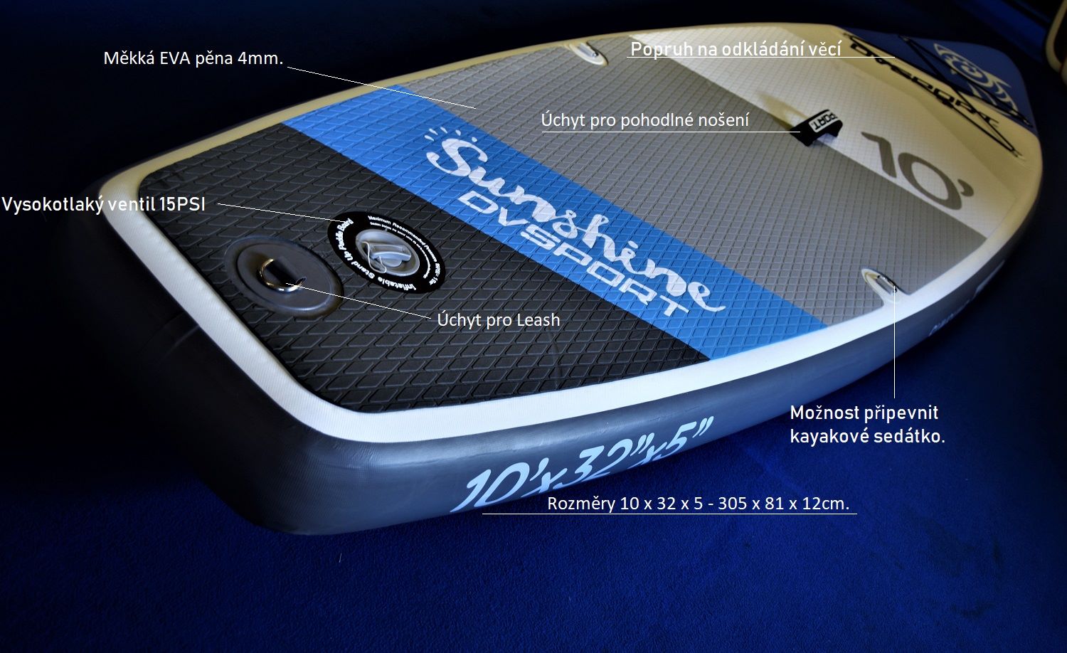 parametry dv sport sunshine nafukovaci paddleboard